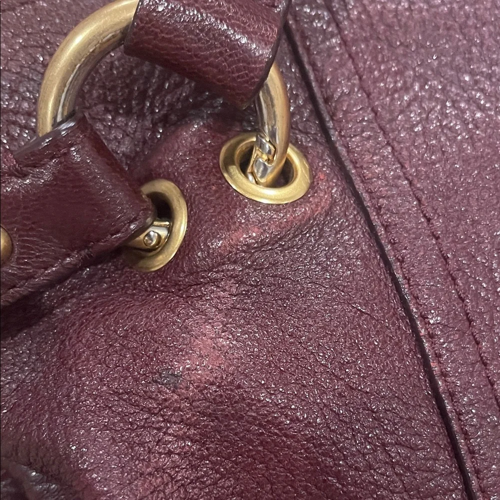 Michael Kors Burgundy Satchel with Gold Accents - Picture 6 of 9